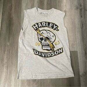 Harley Davidson Tank - Unisex Medium Skull - Heather Gray